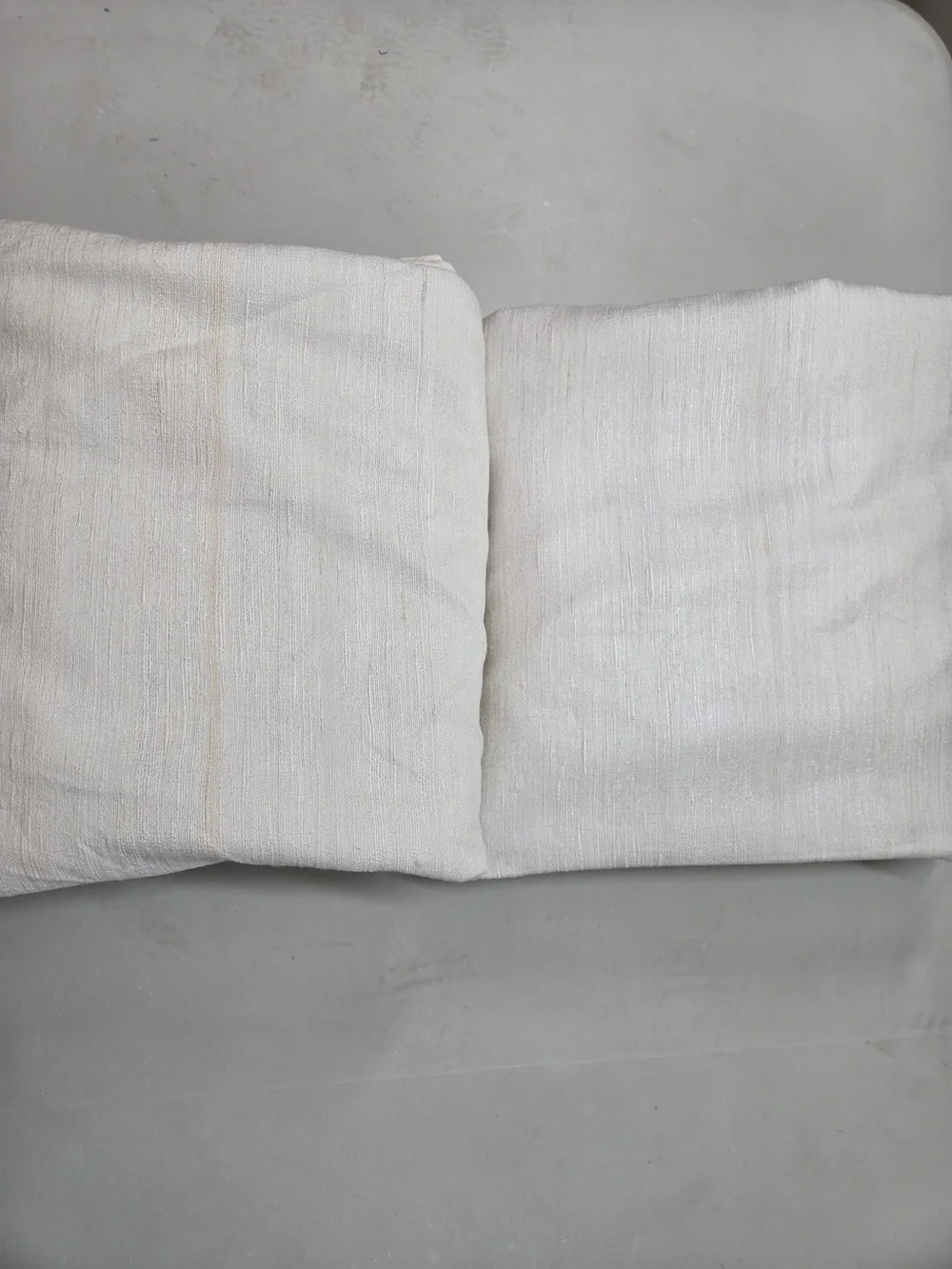 QUINCE Set Of 2 48x96 Raw Silk Blackout Curtains Ivory 9026